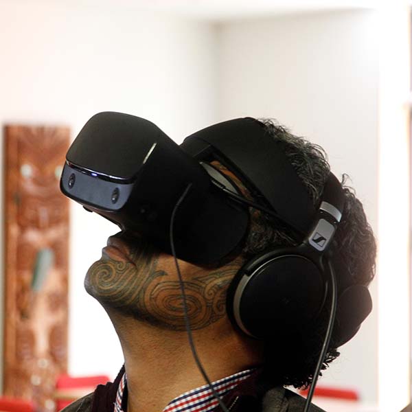 Dr Reuben Collier checks out the VR story of Whakatāne