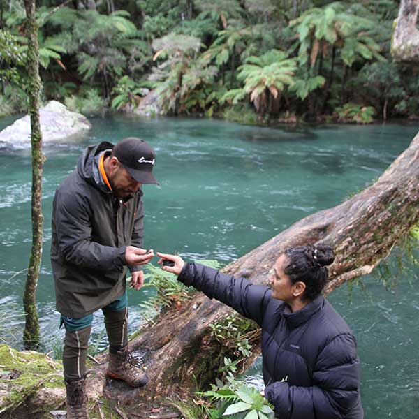 Water testing at Tarawera