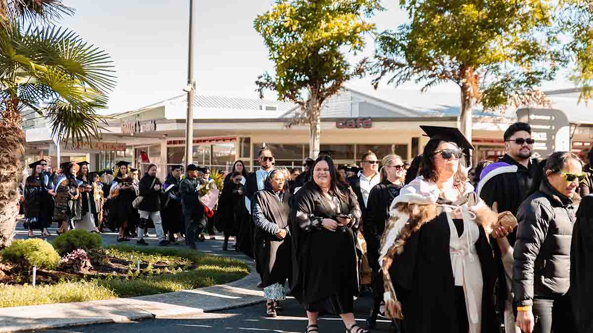 Graduands during gown and town procession